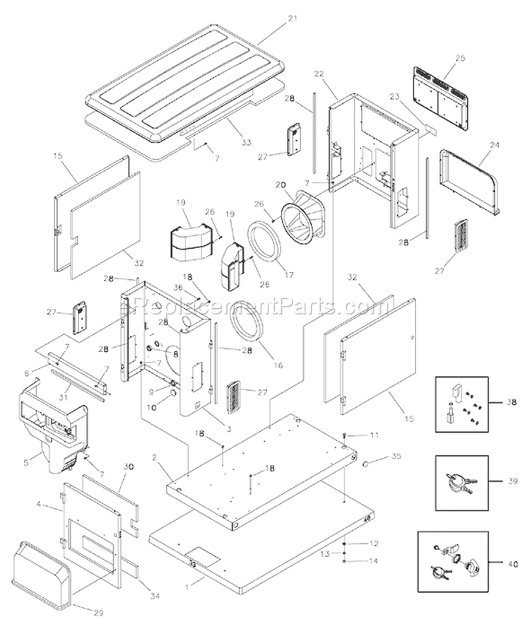Page C Diagram and Parts List for 040303-0  Briggs and Stratton Generator